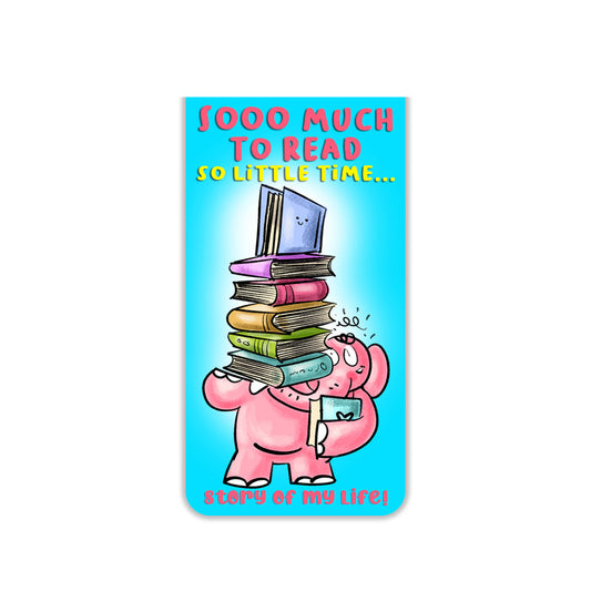 Soo much to Read Magnetic Bookmark – Cute Doodle Page Markers